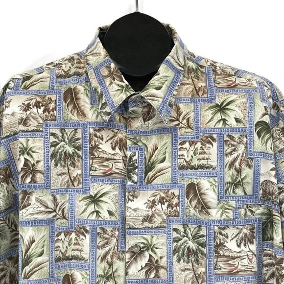 Campia Moda Casual Button Down Hawaiian Shirt Men's 3XLT Tropical 100% Cotton - Picture 2 of 12